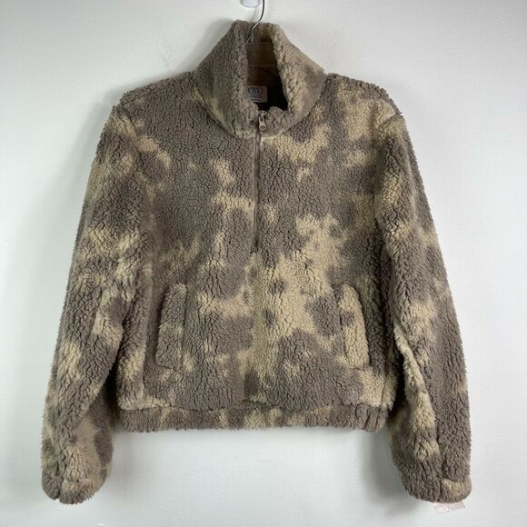 SAGE COLLECTIVE NWT Dune Jet Setter Tan Two-Tone Faux Shearling Jacket Size XL - Picture 2 of 5